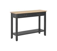 vidaXL Table Console Etagère de Rangement Table d'Entrée avec 2 Tiroirs Table de Couloir Table de Salon Maison Intérieur Salle de Séjour Noir Bois Noir G
