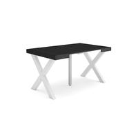 Table console extensible 140x90x72 6cm Pour 6 personnes Pieds bois massif Noir RF2723