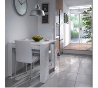 Table console extensible 51/237x90x78 cm en bois blanc