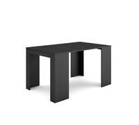 Table console extensible Console meuble 140x90x77 1cm Pour 6 personnes Noir RF2615