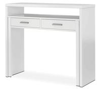 Table console extensible convertible en bureau coloris blanc Artik - longueur 98,5 x Hauteur 87,5 x Profondeur 36 - 70 cm