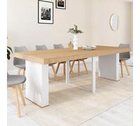 IDMarket - Table Console Extensible Eden 10 Personnes 235 cm Bois et Blanc