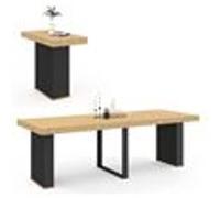 Table console extensible EDEN 10 personnes 235 cm bois et noir Multicolore G