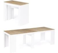Table console extensible ORLANDO 10 personnes 235 cm bois blanc et façon hêtre Multicolore G