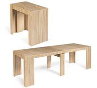 IDMarket Table console extensible ORLANDO 10 personnes 235 cm bois façon hêtre Naturel G