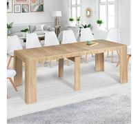 IDMARKET Table console extensible ORLANDO 14 personnes 300 cm bois façon hêtre