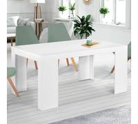 Table console extensible ORLANDO 6 personnes 140 cm bois blanc