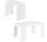 Table console extensible ORLANDO 6 personnes 140 cm bois blanc Blanc G
