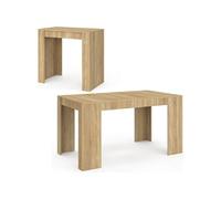IDMARKET Table console extensible ORLANDO 6 personnes 140 cm bois façon hêtre