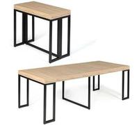 IDMarket - Table console extensible Toronto - 10 personnes, 235 cm - design industriel