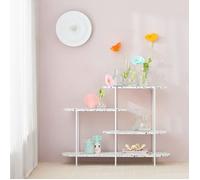 Table Console FSB89-W SoBuy - 4 Niveaux - Cadre en Métal - 120x40x86 cm - Blanc