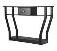 table console giantex en mdf avec un tiroir et 3 compartiments pour rangemen-table d'appoint 120x30x81cm Noir G