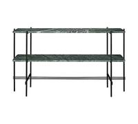 Table Console Gubi TS 120x72 avec 2 Étagères Marbre Noir/ Vert Guatemala