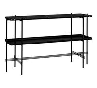 Table Console GUBI TS H72 cm avec 2 Étagères et Plateau Noir/ Marbre Marquina Noir