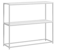 Table console - HOMCOM - cadre en acier - 2 étagères - design moderne - pour salon, entrée, couloir - 100 x 30 x 87 cm - blanc