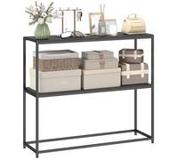 Table console - HOMCOM - cadre en acier - 2 étagères - design moderne - pour salon, entrée, couloir - 100 x 30 x 87 cm - noir