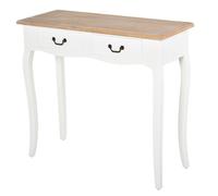 HOMCOM Table console d'appoint design vintage 2 tiroirs 87 x 34 x 78,5 cm Blanc