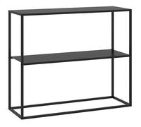 Table console - HOMCOM - table entrée bout de canapé cadre acier 2 étagères industriel - acier - 90x30x75cm - noir