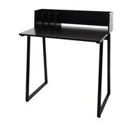 Table console HWC-K69, table de téléphone, 82x51cm structure 3D, métal MDF noir
