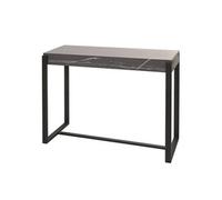 Table console HWC-L53 métal 81x100x40cm imitation marbre gris