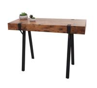 Table Console Hwc-L54, Table De Téléphone Table De Travail Table D'appoint Table De Rangement, Métal 75x100x40cm Chêne Sauvage Foncé Multicolore