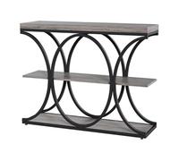 Table console industrielle 3 niveaux structure métallique Gris 100x30x80cm