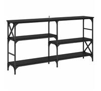 Table console industrielle - vidaXL - Chêne noir - 150x29x76 5 cm - Bois d'ingénierie - 3 étagères - Cadre en métal