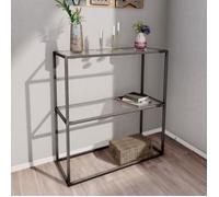 Table console Konnevesi verre trempé 85 x 80 x 30 cm noir transparent