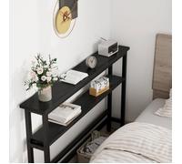 Table console - LUNSY - 15x100x79 cm - Double étagère modulable - Tablette inférieure réglable - Supporte jusqu'à 50 kg