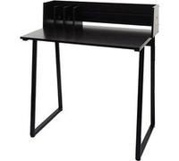 Table console HWC-K69, table de téléphone, 82x51cm structure 3D, métal MDF noir