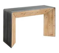 Table console MENDLER HWC-L76 80x120x40cm naturel avec aspect métal Naturel G