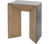 Table console MENDLER HWC-L76 bois massif industriel 80x60x40cm naturel avec aspect métal Naturel G