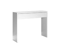 Table console, meuble console avec 1 tiroir coloris blanc - longueur 100 x profondeur 30 x hauteur 76 cm - -