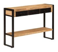 Table console meuble d entree avec tiroirs et etagere 110 x 30 x 76 cm bois de manguier et fer noir DEC031515