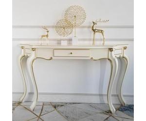Table Console Moderne Dorée Avec Tiroir,Table D'entrée De 55 Pouces | Conception De Jambes Incurvées,Table D'appoint De Couloir De Hall D'entrée