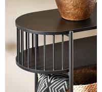 Table console noire - Design industriel, idéale pour un hall d'entrée ou un salon, en métal