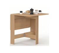 Table console pliable JULIETTE 2-4 personnes en bois panneau de particule coloris chêne 103 x 76 cm