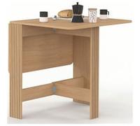 Table console pliable JULIETTE 2-4 personnes en bois panneau de particule coloris chêne 103 x 76 cm Bois