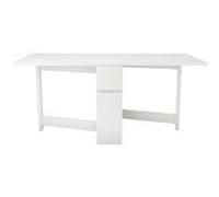 Table Console Pliante "Kungla" 170cm Bouleau Blanc Blanc G