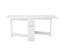 Table Console Pliante "Kungla" 170cm Bouleau Blanc Blanc G