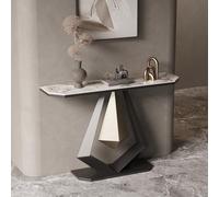 Table console pour canapé avec plateau en pierre et cadre en métal, table simple pour salon et couloir, table d’entrée moderne, table d’appoint effet marbre(Type C,100x30x80cm/39.3x11.8x31.5in)