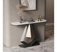Table console pour canapé avec plateau en pierre et cadre en métal, table simple pour salon et couloir, table d’entrée moderne, table d’appoint effet marbre(Type A,120x30x80cm/47.2x11.8x31.5in)
