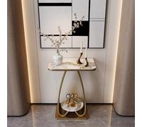 Table console rectangulaire moderne effet marbre avec cadre en métal, petite table d’appoint simple pour salon, adaptée au couloir, hall d’entrée, entrée(Type F,50x30x75cm/19.7x11.8x29.5in)