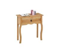 Table console SALSA table d'appoint en bois style mexicain avec 1 tiroir, en pin massif finition teintée/cirée