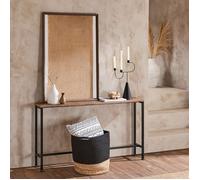 SoBuy Table Console Étroite, Table d'Appoint, Bout de Canapé, Table d’Entrée, Cadre et 4 Pieds en Fer, pour Salon, Entrée, Couloir, Intustriel, L120xP20xH65 cm, FSB19-N