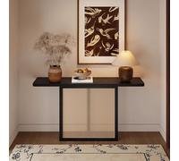 Table Console, Table Console de Style Ferme Moderne, Table d'appoint en Bois en Forme de T avec Pieds géométriques en métal, Bureau étroit pour entrée, Couloir