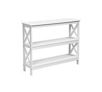 table console table de canapé style industriel 100 x 33 x 80 CM avec 2 étagère de rangement pour salon, entrée, couloir blanche