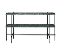 Table Console TS 120x72 avec 2 Étagères Marbre Noir/ Vert Guatemala