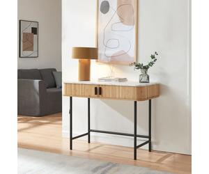 Table console Tvedestrand 100 x 50 x 76 cm effet marbre blanc / naturel
