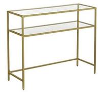 Table Console VASAGLE 2 Niveaux Doré Or, transparent G